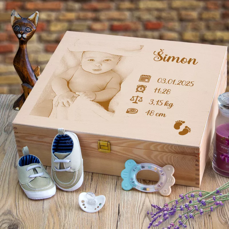 Darček k narodeniu dieťaťa Spomienková krabička pre bábätko