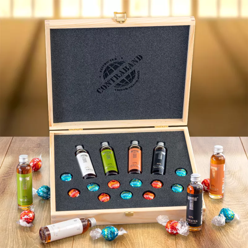 Darčeková sada pralinky Lindt & likéry Tatratea