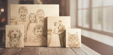 Fotografia gravírovaná do dreva