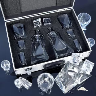 Darčekový kufor Karafy LOVERS Bohemia Crystal Contraband