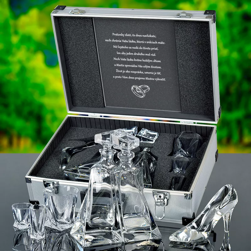 Karafy LOVERS + Črievička Bohemia Crystal Darčekové balenie