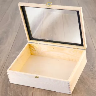 Darčeková drevená Krabica so Sklom 34x25 cm