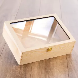 Darčeková drevená Krabica so Sklom 34x25 cm