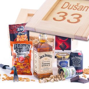 Jack Daniels Honey Contraband - veko s gravírovaným textom