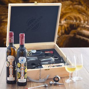 Darčeková sada Ostrožovič Mysteria & Saturnia originálny darček s vínom