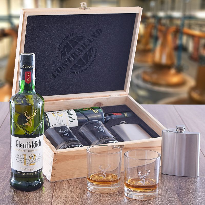 Glenfiddich 12 YO Set Contraband originálny whisky darček pre muža