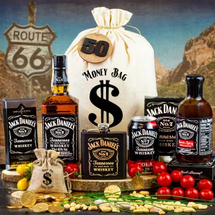 Darčekový kôš vo vreci Jack Daniels