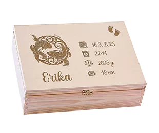 Darček k narodeniu dieťaťa s gravírovaným znamením zverokruhu